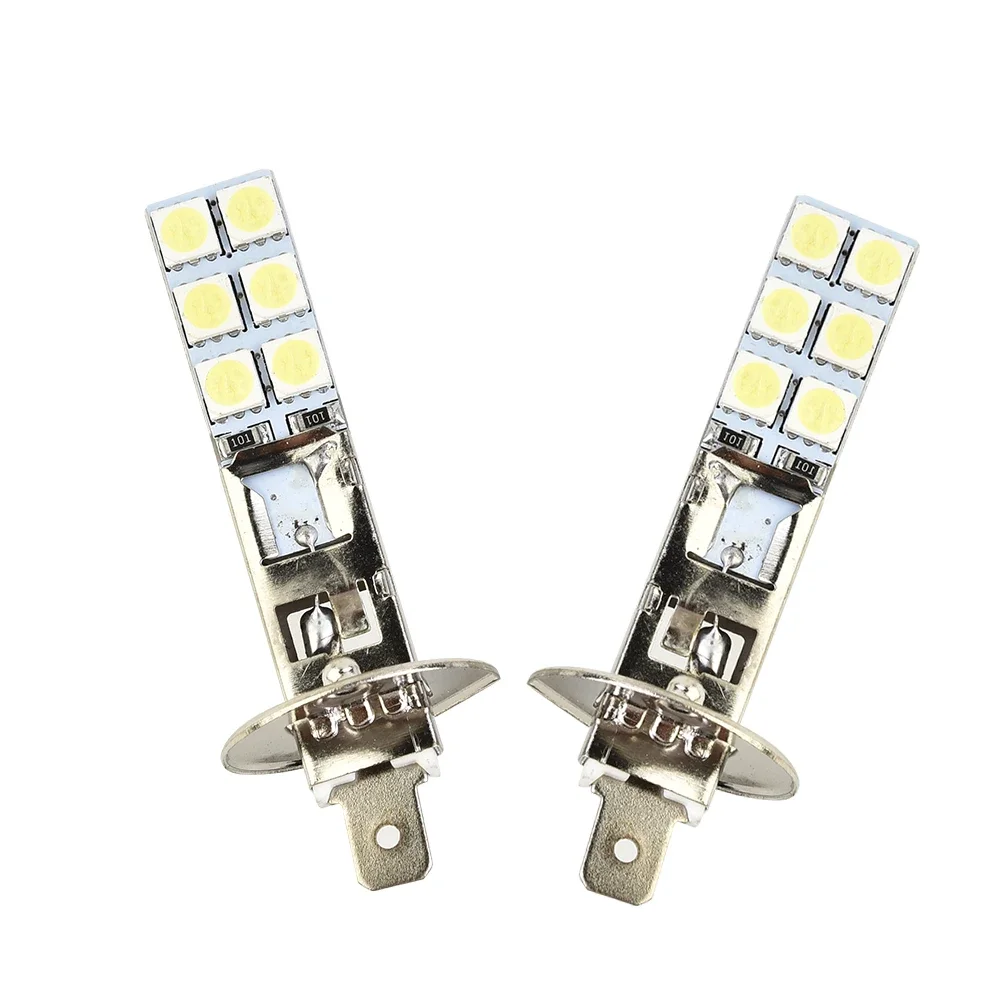 

High Quality Fog Lights H1 Beam Parts Replacement Accessories Kit 2pcs Set H1-12SMD-5050 Headlight 12A LED 1800LM