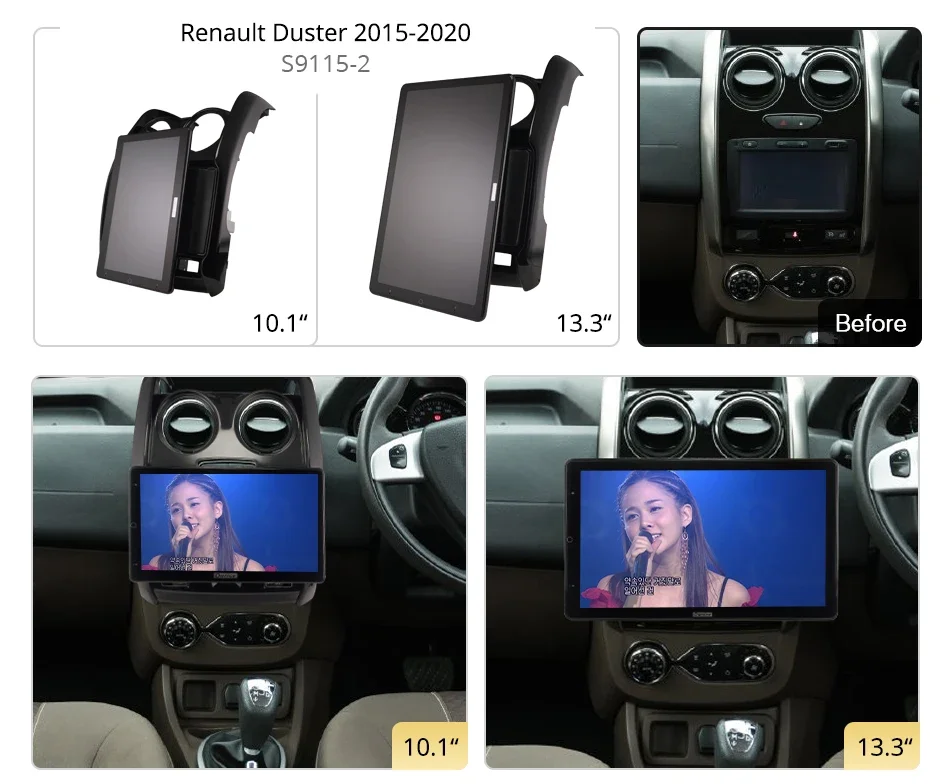 1920*1080 Nano Ownice Android10.0 for Renault Duster 2015-2020 Car Radio Video Audio 13.3'' Rotatable 360 6G 128G Tesla Style