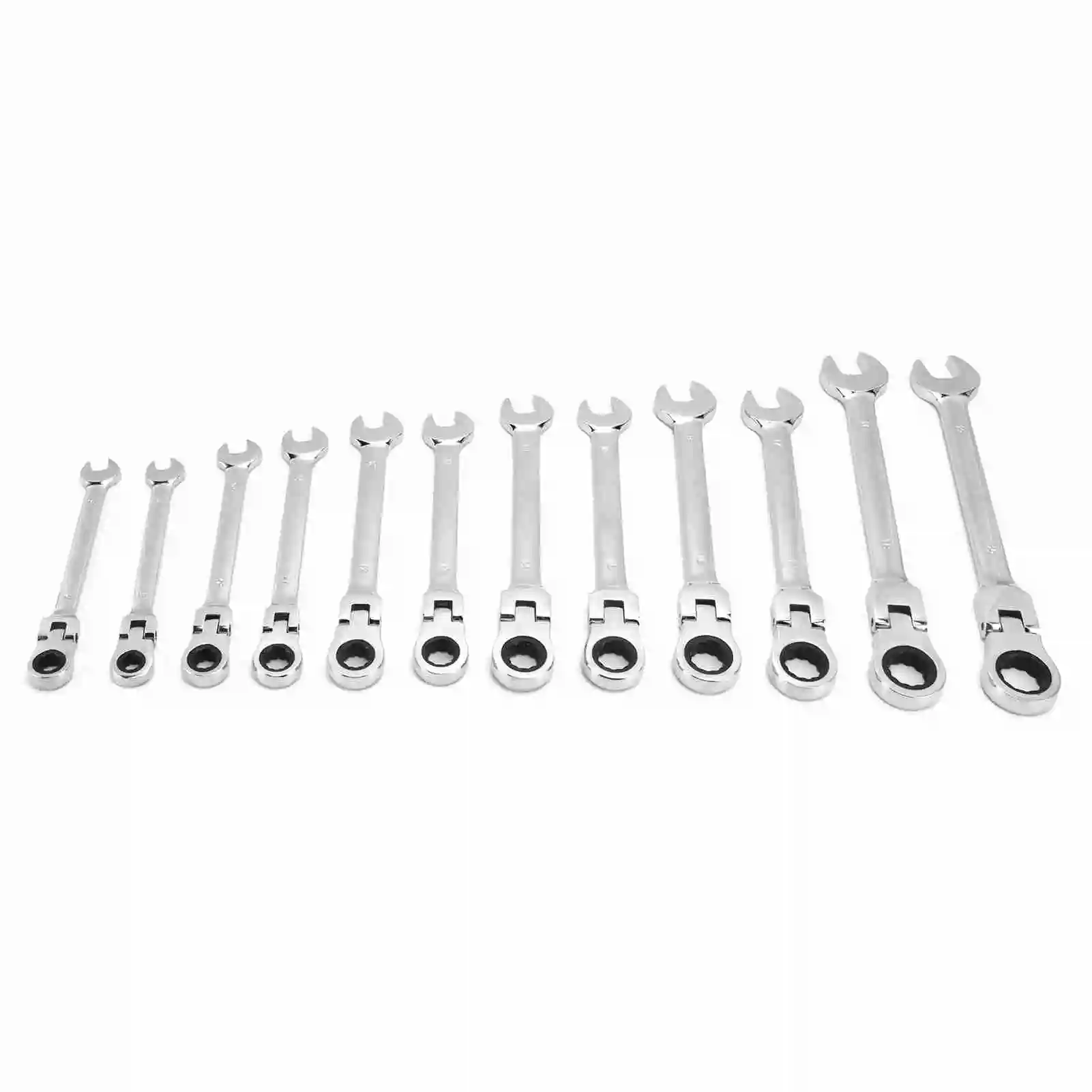 Ratchet Wrench Set Kit Metric Combination Chrome Vanadium Steel 8‑19mm with Storage Bag Ratchet Wrench Kit Manual Tools