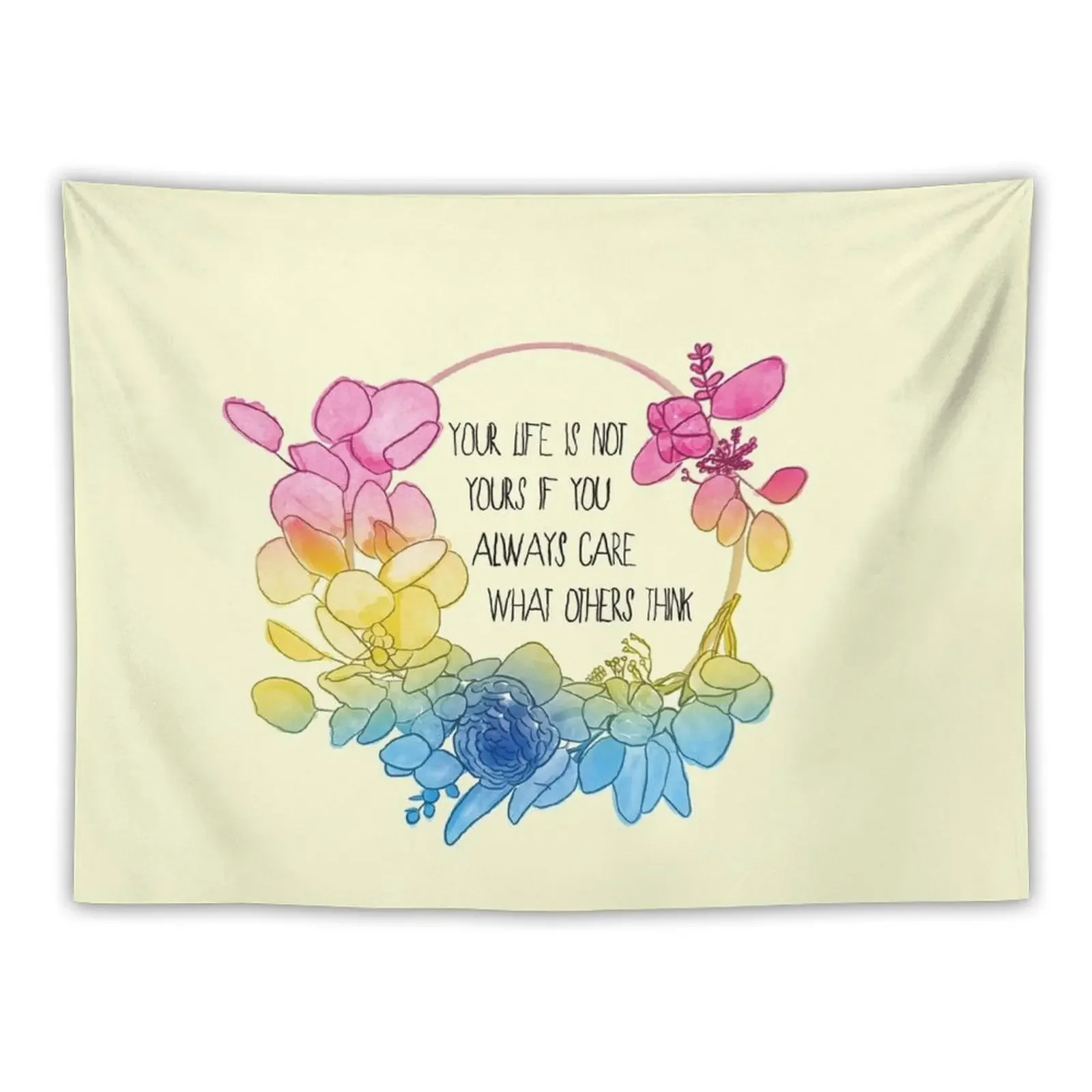 

Pansexual pride watercolour (Subtle pansexual flag colours) Tapestry Tapete For The Wall Room Design Tapestry