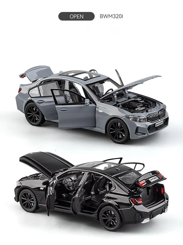 1:32 BMW 320i THE 3 G20 2023 Alloy Model Car Toy Diecasts Casting Sound and Light Car Toys For Children Vehicle