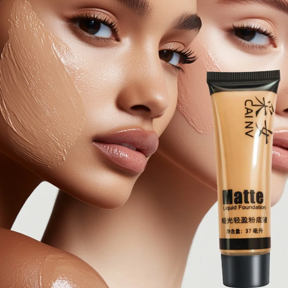 Bronzer Liquid Foundation BB Cream Matte Waterproof Concealer Wheat Tone Oil-Control Corrector Strong Coverage Contour Makeup