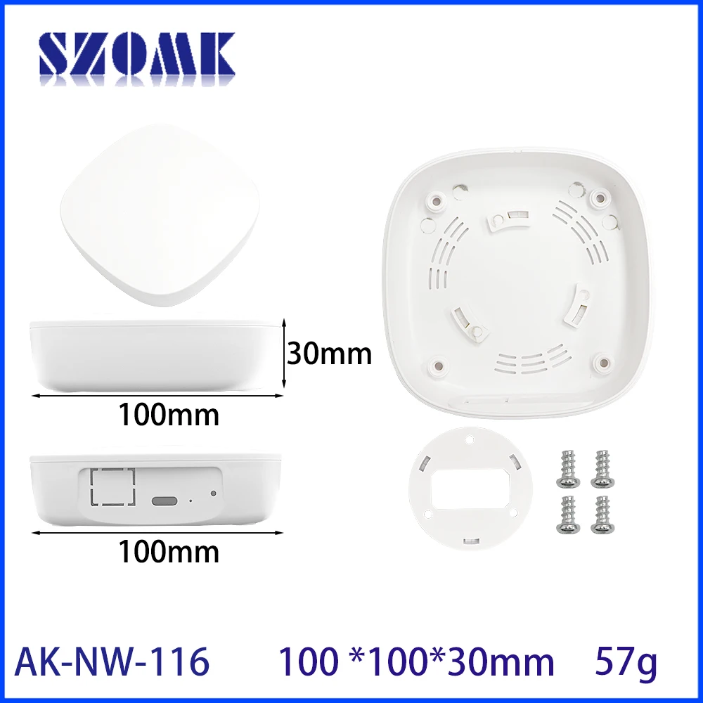 SZOMK 100*100*30mm Abs Plastic Shell Wireless BlE Gateway Wifi Gateway Iot Access Point Enclosure Box for Iot