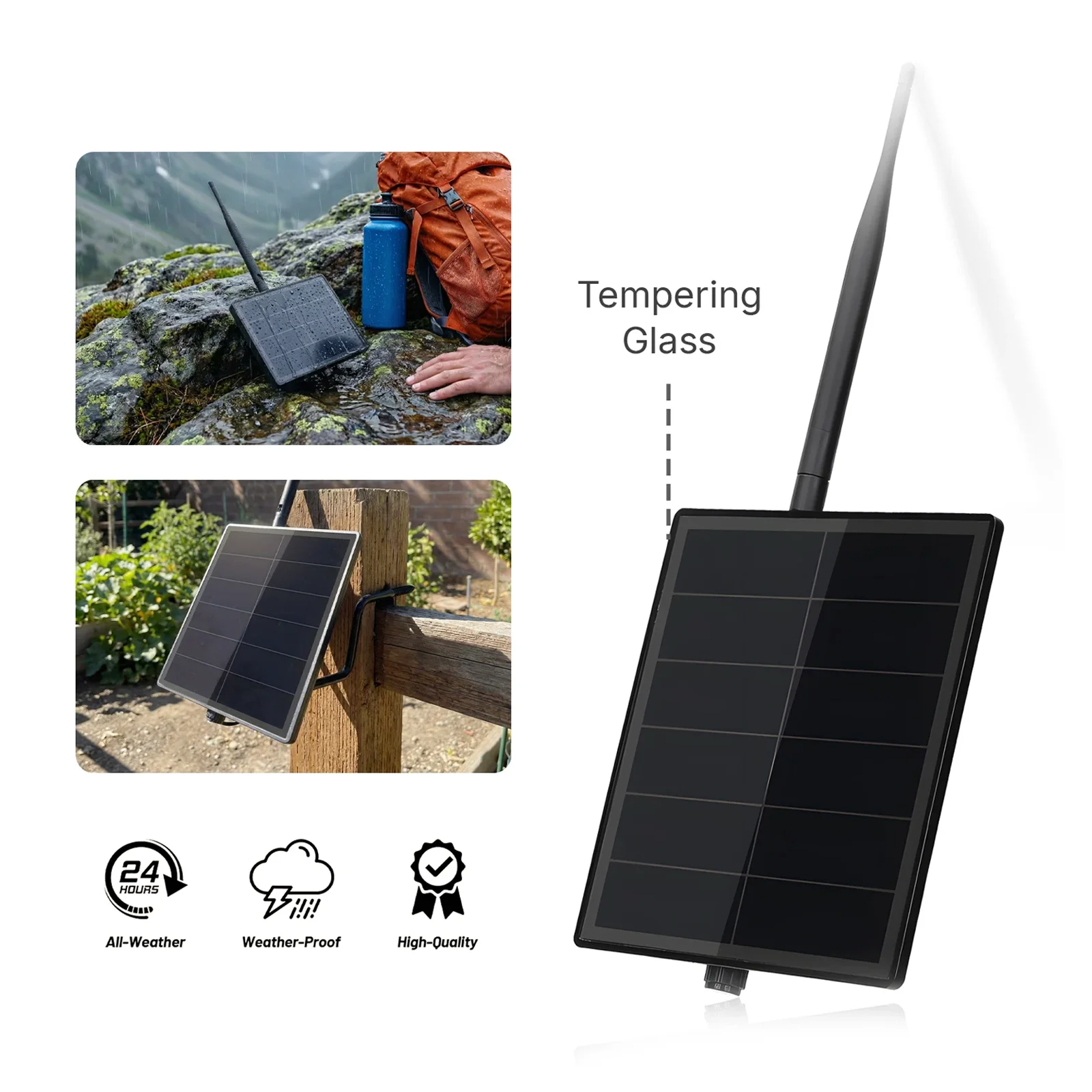 5W Solar Panel Kit 6V 3.7V Output IP67 Waterproof Enclosure 1.25-2P Interface 1-4 18650 DIY Charger for Heltec V3 V4 T114