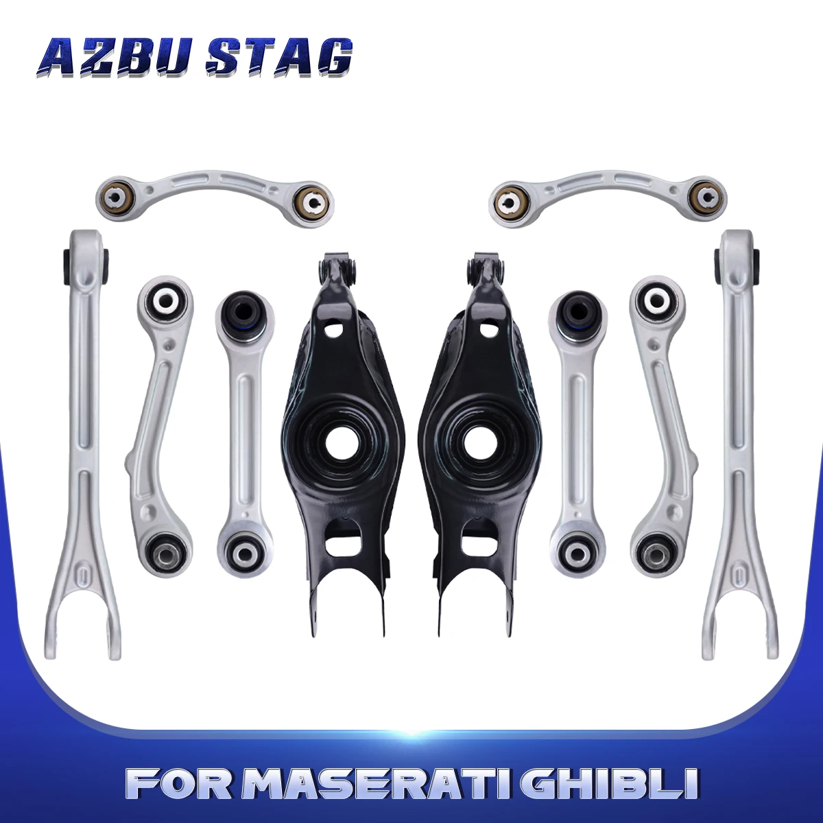 

AzbuStag 10Pcs Rear Lower Control Arm Suspension for Maserati - GHIBLI III M157 Automotive -Quattroporte 2013-2016