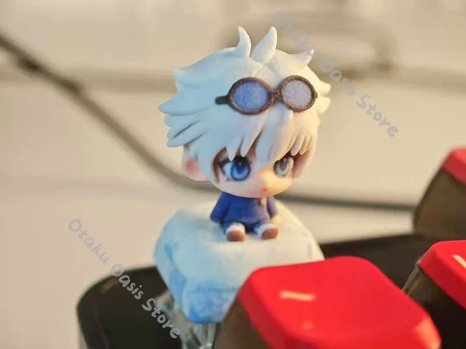 Jujutsu Kaisen Teclas de teclado con diseño de Satoru Gojo para cosplay, teclas tridimensionales para ordenador, figura de anime, kits de decoración para el garaje, adorno adorable.