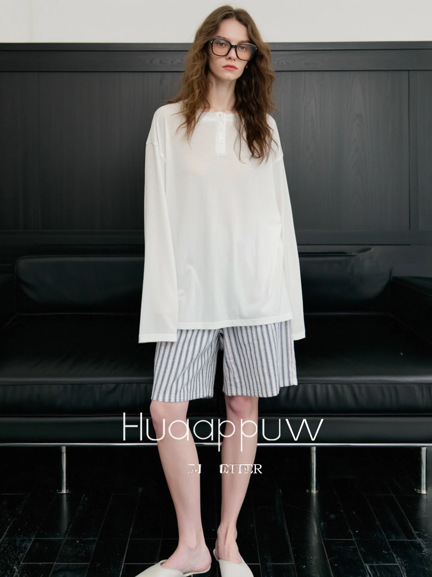 HUAAPPUW Silk Henry Collar Thin See-through T-shirt Summer New Cool Feeling Loose Sun Protection Shirt Women Casual Style Pur...