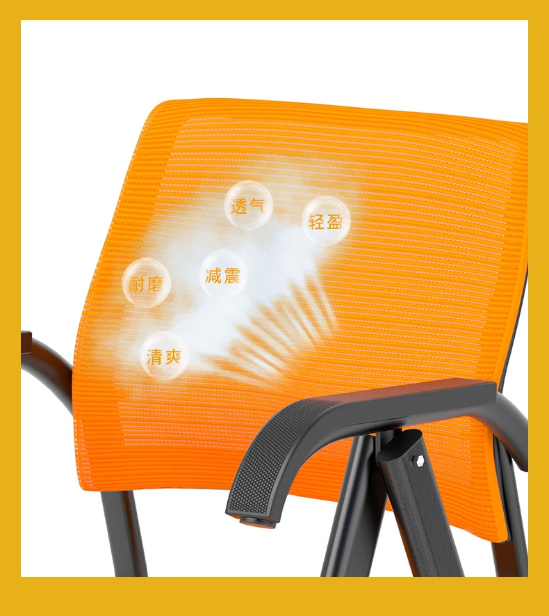 Comfortable Folding Office Chair Adjustable Backrest Desk Chair for Long Sitting Use for Study/ Meeting/ Gaming & Training