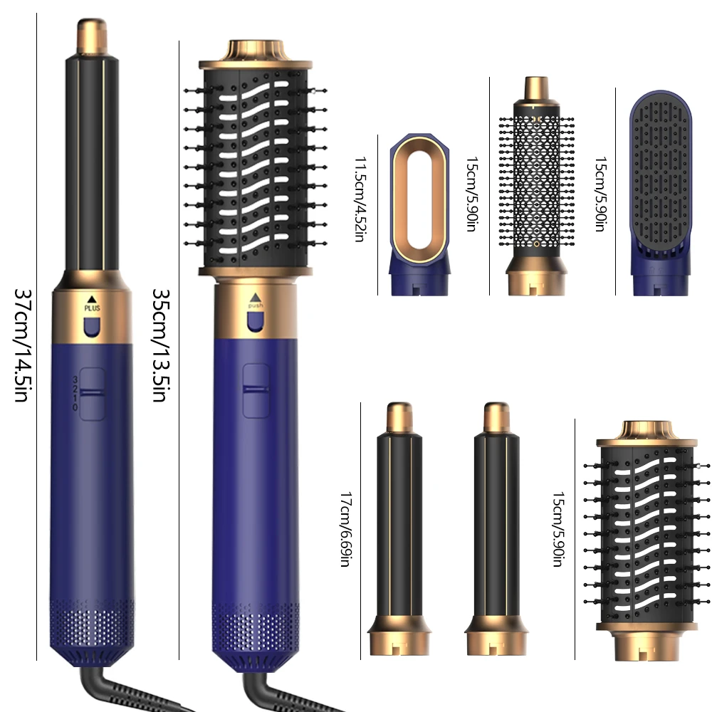 6 في 1 فرشاة مجفف الشعر، مشط تدفق الهواء القابل للفصل، فرشاة تمليس الشعر، أداة التحكم في الحرارة للشعر الناعم #5