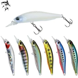 2021 Laser Minnow Fishing Lure 77MM 8.4G Pesca Hooks Fish Wobbler Tackle Crankbait Artificial Hard Bait Swimbait