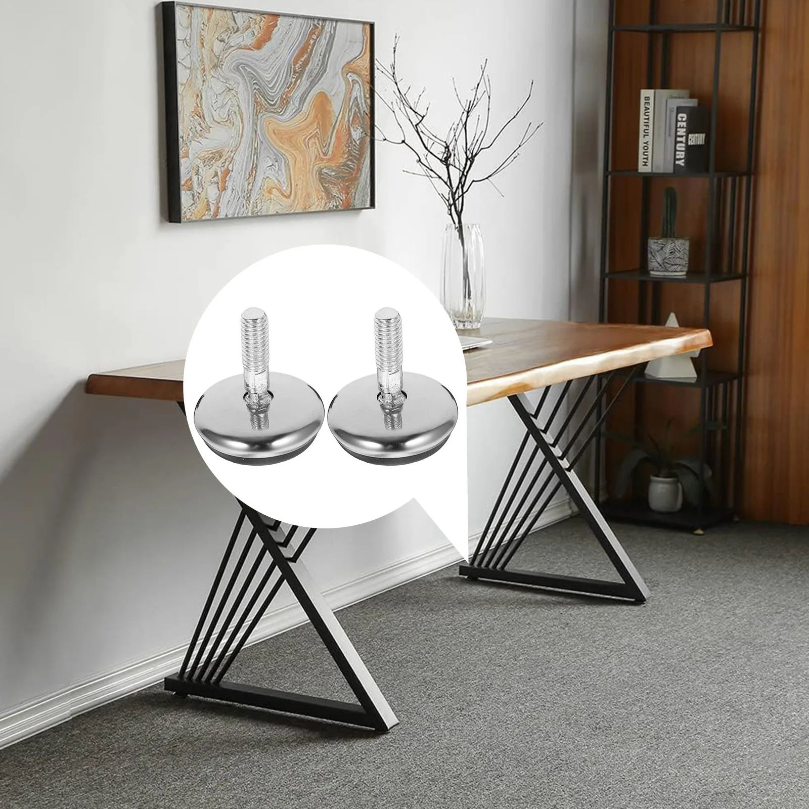 10 قطعة المسمار على الأثاث التسوية قدم أقدام أثاث قابل للتعديل لكرسي الجدول مكتب المعادن التسوية المضادة للانزلاق الاهتزاز الضوضاء