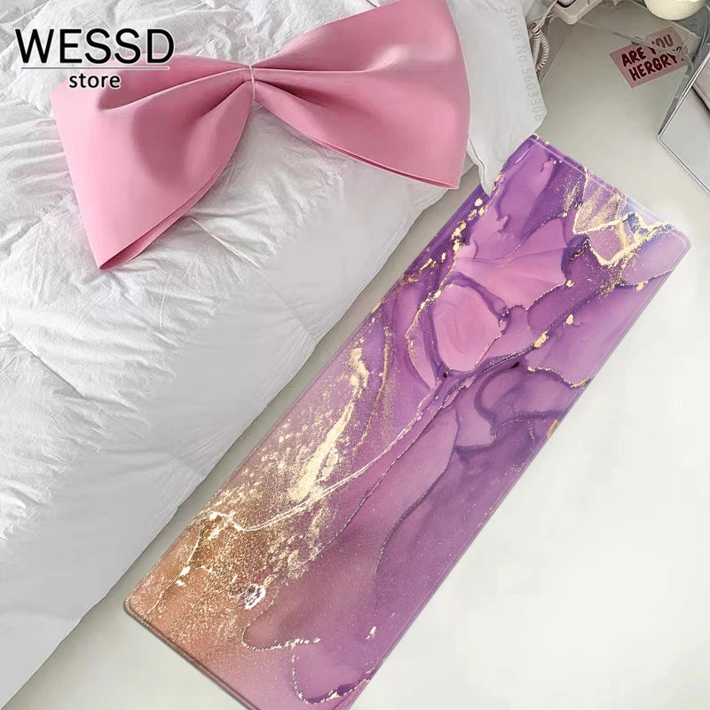 

Cute Pink Carpet Girl Room Bedside Mat Kids Bedroom Floor Mat Watercolor Rug Abstract Kitchen Mat Runner Custom Size Bath Rug