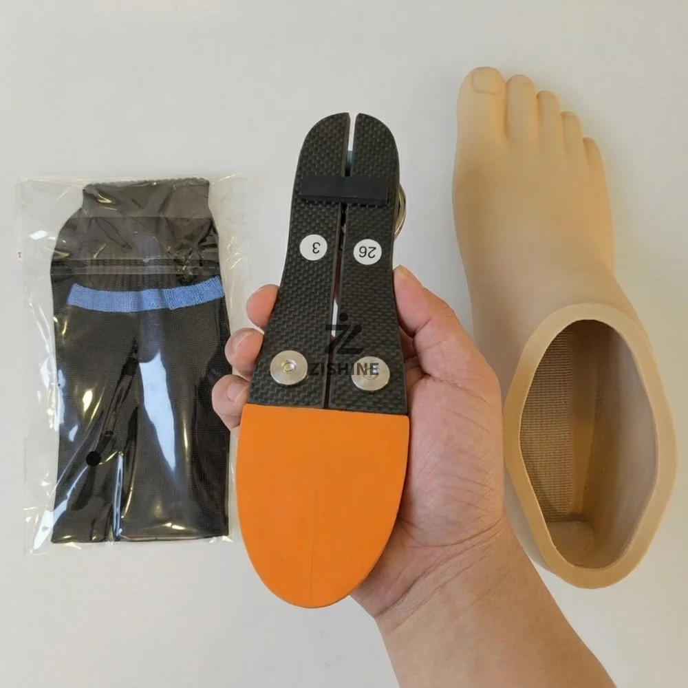 

Carbon Fiber Prosthetic Foot with Stainless Steel Adapter Prosthesis Feet Leg Artificial Limb for Amputee EVA Foot Shell Sock