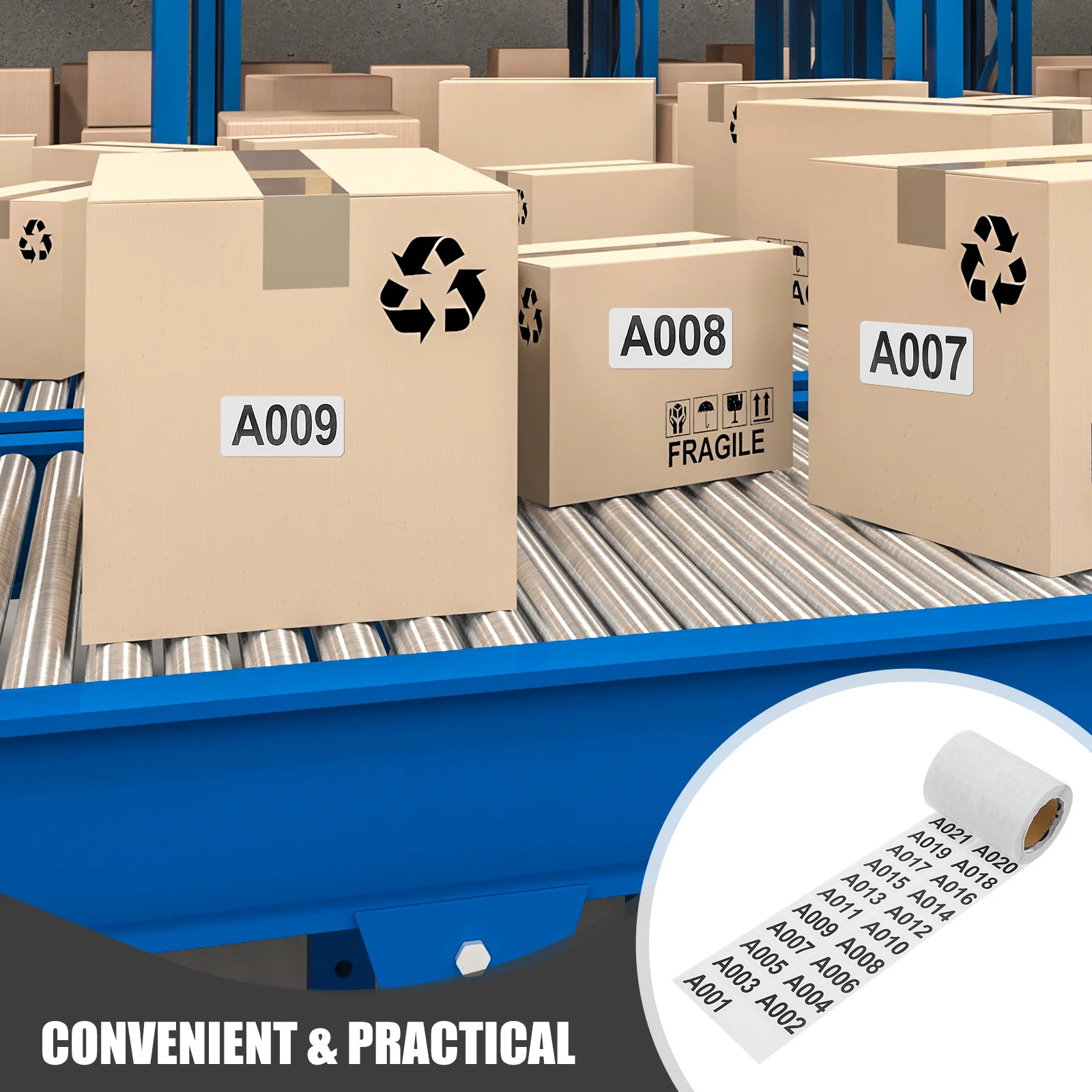 Number Label Stickers Roll Inventory Numbers -A999 Sequential Numbering Warehouse Labels Classification High Adhesive