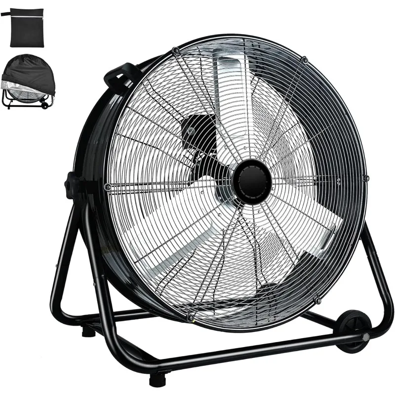 

Industrial Fan 24 Inch Heavy Duty Drum 3 Speed 8800 CFM Air Circulation High Velocity Fan For Warehouse, Workshop, Factory