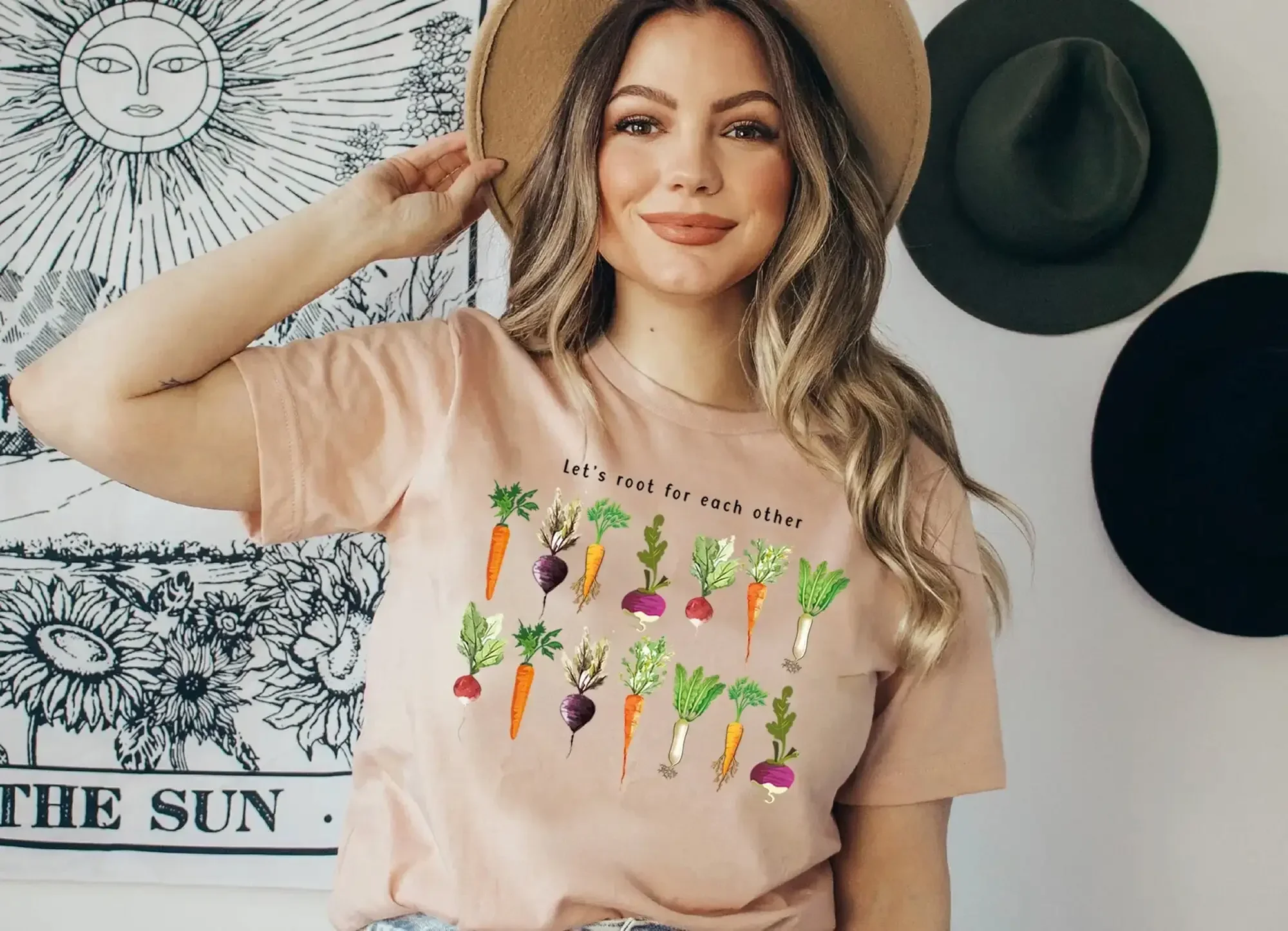 Let'S Root For Each Other And Watch Grow Gardening Vegetable Green Thumb Design Plant Mom Lady T Shirt