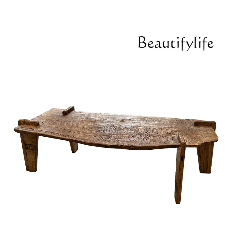 Nordic Style Solid Wood Household Minimalist Weathered Wood Tea Table