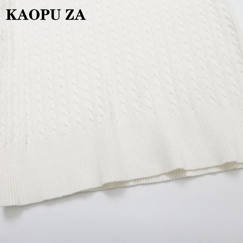 KAOPU-suéter ahuecado a la moda para mujer, Polo a rayas de manga corta, estilo Preppy, novedad de primavera y verano, 2024