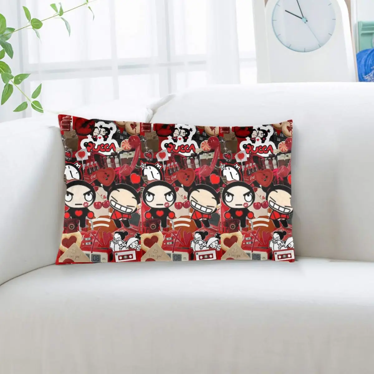 Pucca Love For You Red Rectangle Pillowcase Cushion Cover Decorative Bedroom Bed Home Comfort Throw Pillow
