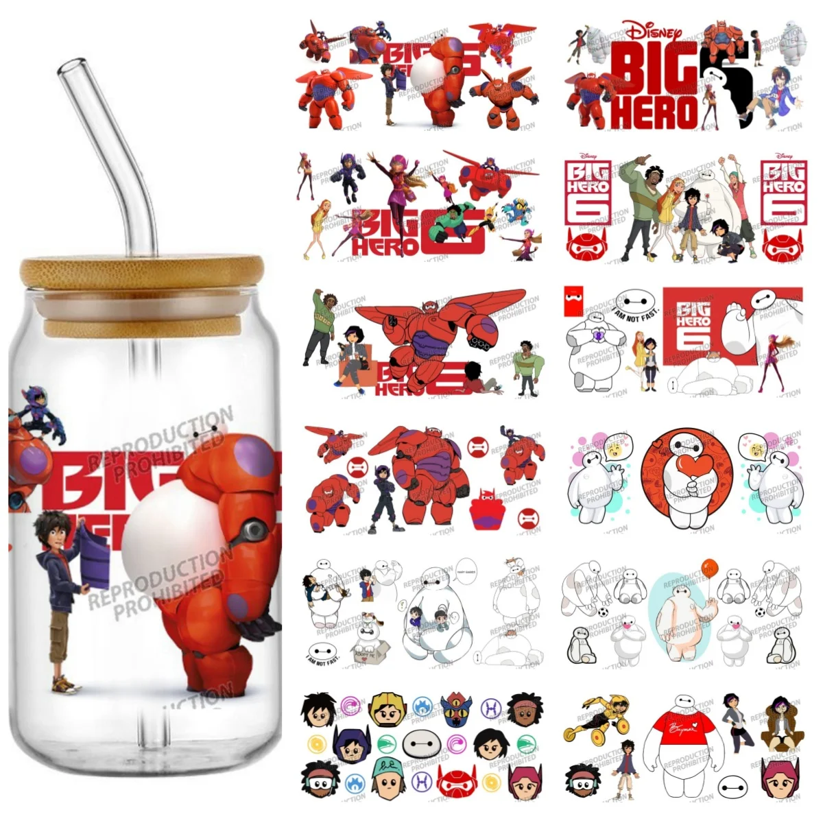 

Miniso Medical robot design UV DTF Wraps Transfer Sticker DIY For 16oz Libbey Glass Cup Waterproof Wrap Transfers Decals Cup
