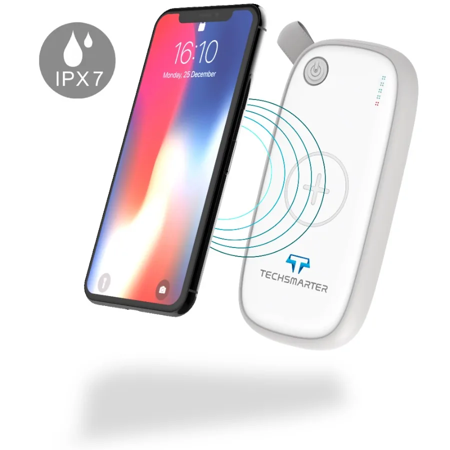 

Водонепроницаемый портативный зарядный блок (Power Bank) на 10000 мАч с беспроводной зарядкой и быстрой зарядкой 18W PD USB-C, совместимый с iPhone 16, 15, 14, 13, Samsung S