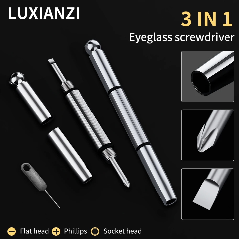 LUXIANZI Mini Keychain Screwdriver Slotted Phillips Tip For Eyeglasses Phone Repair Tool Multifunctional Precision Screw Driver