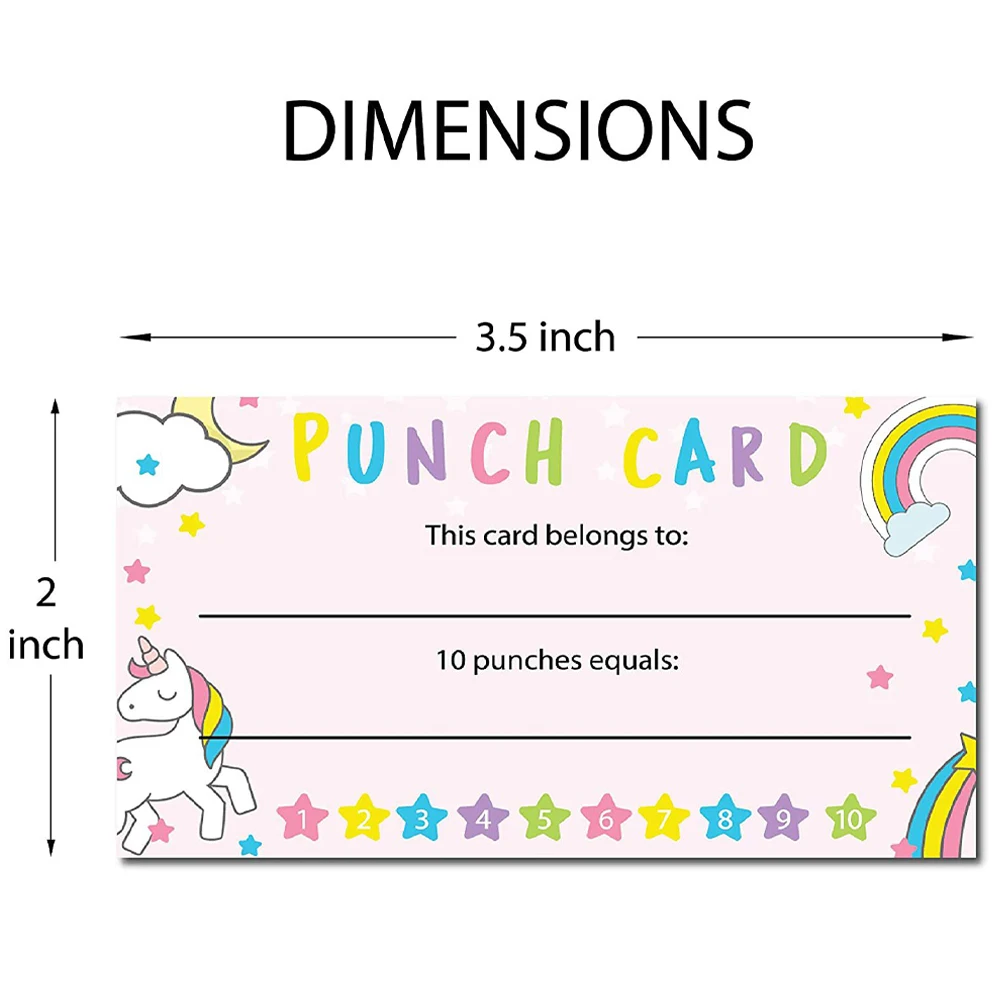 10-50pcs Cartoon Reward Incentive Punch Cards for Kids Classroom Student Home Behavior Incentive Card for Children Motivational