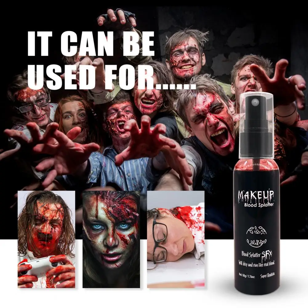 Zombie Makeup Effects Realistic Halloween Plasma Spray for Cosplay Makeup Fake Blood Effects for Zombie Costume for Clothes