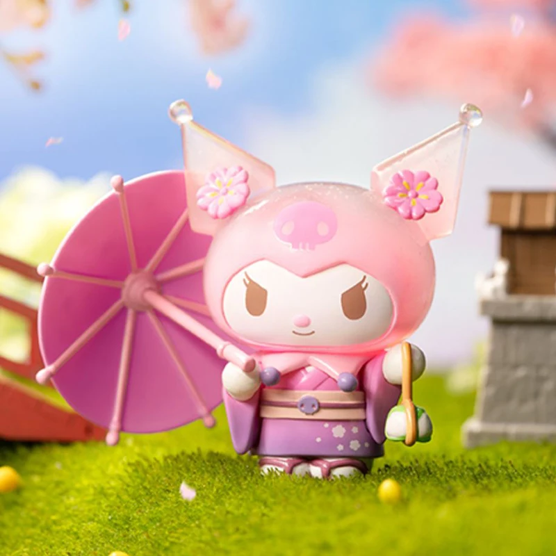 Echt Sanrio Figuur Blossom En Wagashi Serie Pompompurin Mymelody Kuromi Cinnamoroll Actie Beeldjes Model Poppen Kinderen Speelgoed
