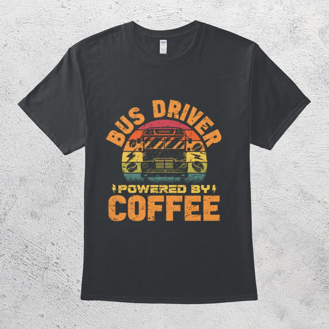 

Funny School Bus Driver Powered By Coffee T-Shirt