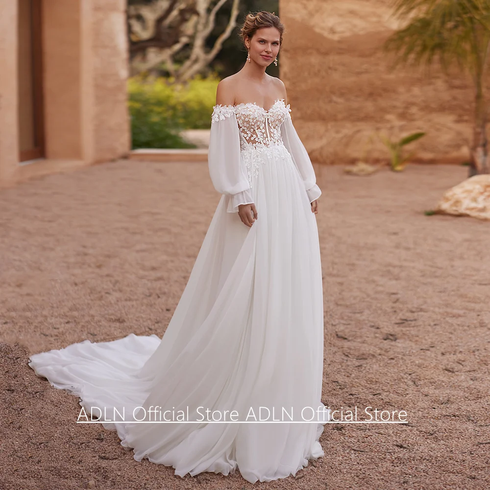 

Свадебное платье Vestidos De Novia с индивидуальным дизайном, пышными рукавами, вырезом «сердечко», пайетками, аппликациями и шлейфом, женское свадебное платье