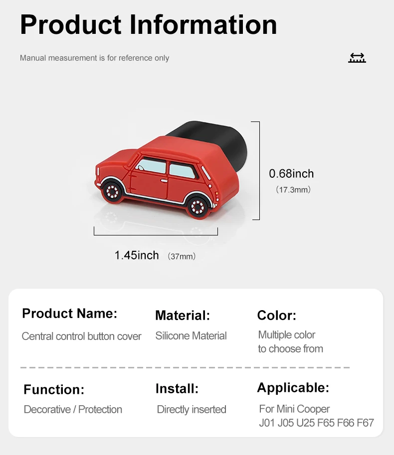 Silikon-Schutzabdeckung für die Mittelkonsole des Mini Cooper J01 F05 F65 F66 U25 F67, Zierstück für den Start-Stopp-Knopf – Detail 17