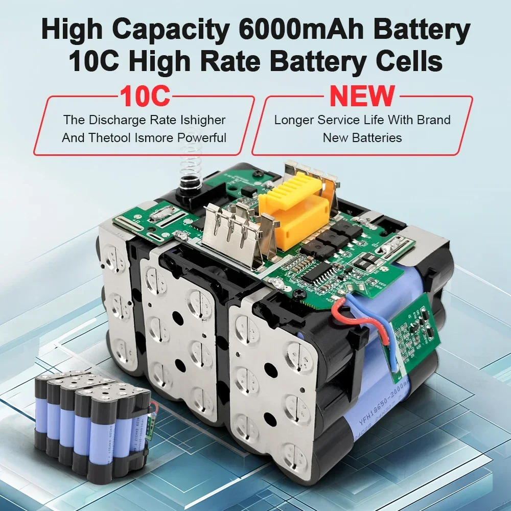 18V 2/4/6.0Ah lithium battery rechargeable battery with digital display for Makita angle grinder cordless brushless power tools