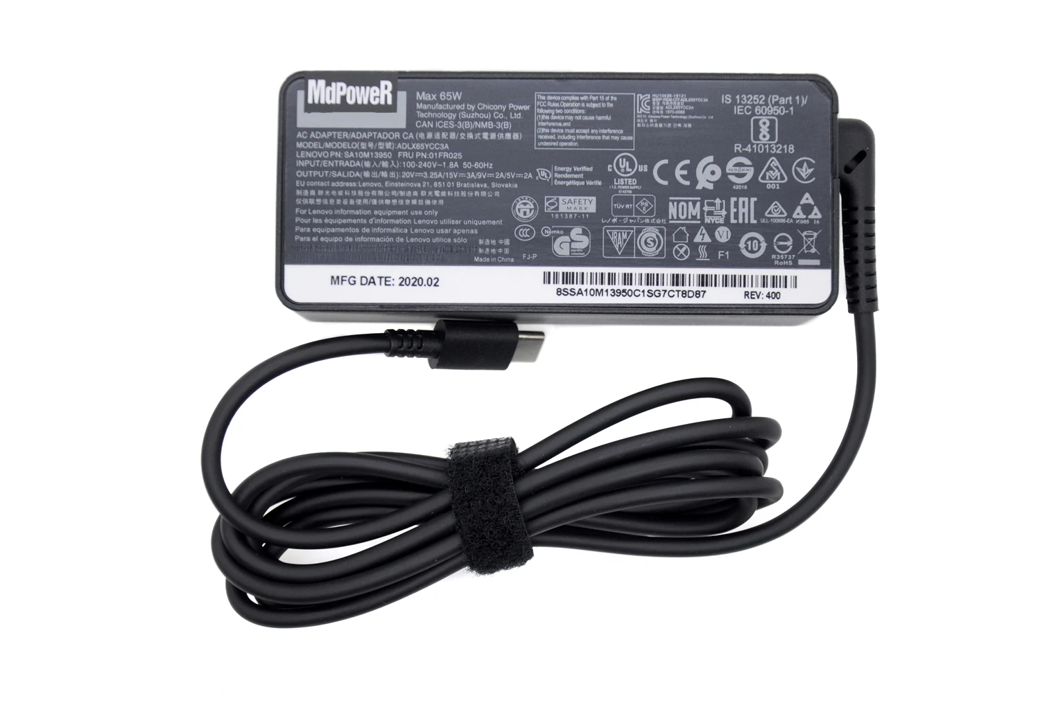 Original 65w 20v 3.25a tipo c ac adaptador carregador do portátil para lenovo thinkpad yoga 720-13 yoga730/c740/910/920/930/c940