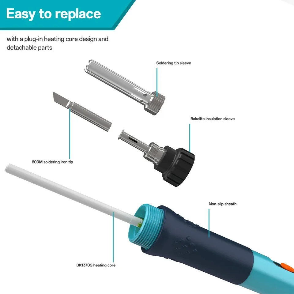 Bakon Soldering Iron Tool Kit 90W Adjustable Temperature Auto Sleep Digital Display Electronic Welding Kit for Repair tool BK606