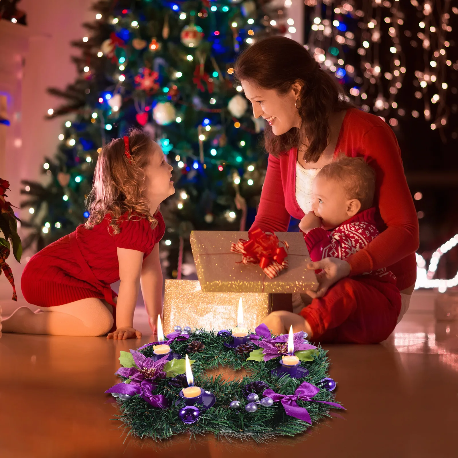 

1pc Christmas Wreath Decor Metal Holder For Home Hotel Restaurant Office Desktop Xmas Wreath Holder Christmas