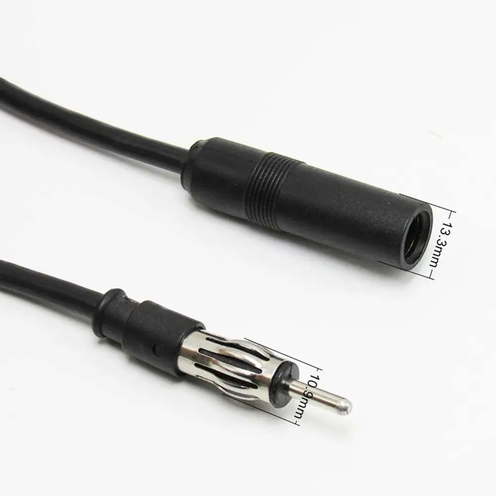 Car Radio Antenna Extension Cable 35cm 13inch Car FM AM Radio Car Antenna Extension Cable Cord DIN Plug Connector Coaxial Cable