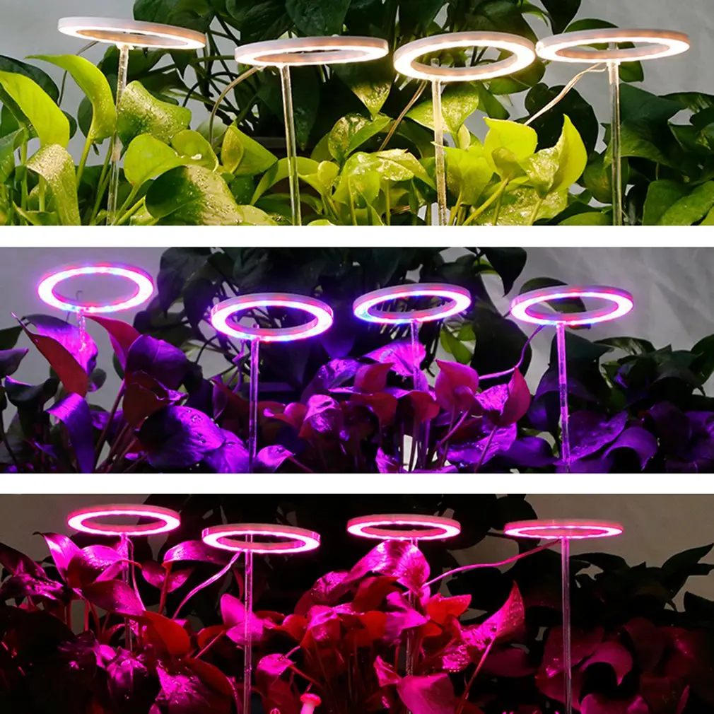 LED Grow Lamp DC5V USB Phytolamp Full Spectrum Plant Lamp Single Angel Rings Indoor Plant Seedling Succulents And Bloom Plant