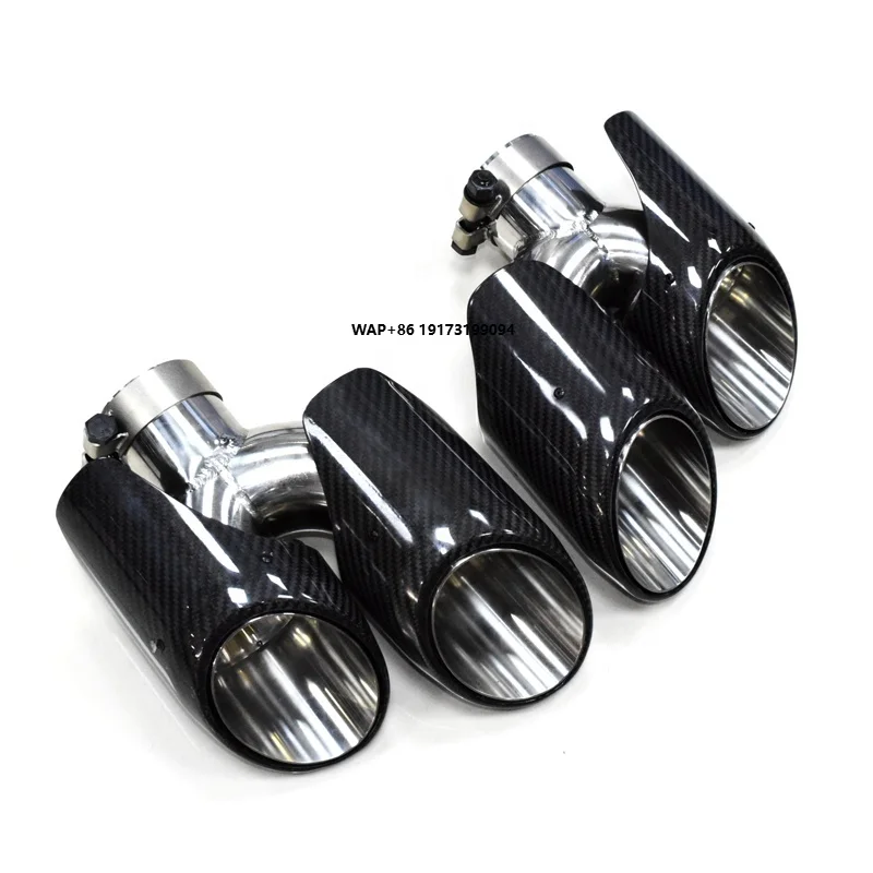 

1 Pair Carbon Fiber Exhaust Tip for Porsche-Macan 2014-2018 Exhaust Pipe Muffler Tailpipe Exhaust System Nozzle