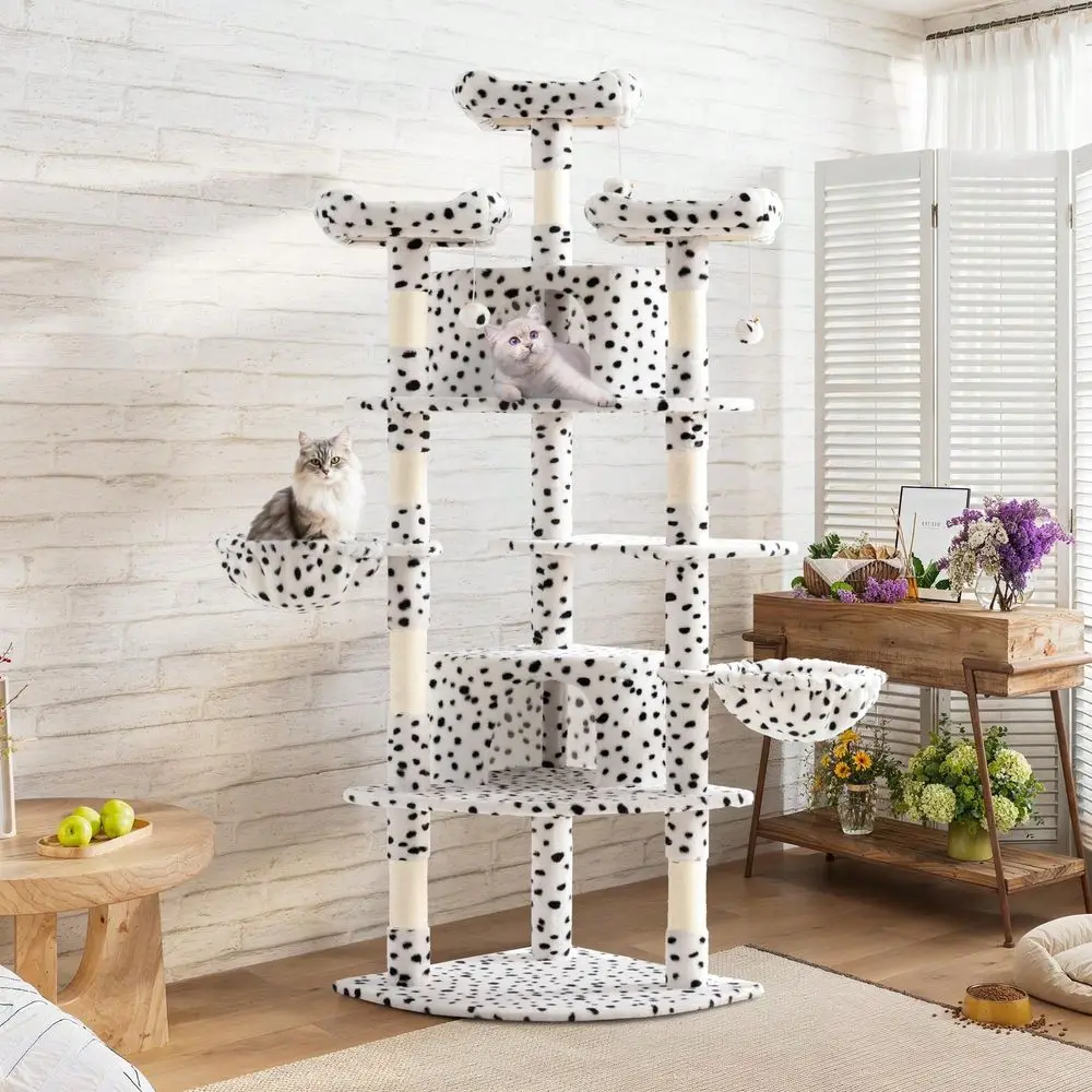 

Cat Tree Rascadores Para Gatos Cat Supplies 73in FanShaped Corner Cat Tower For Save Space, MultiLevel Tall Cat Tree For Indoor