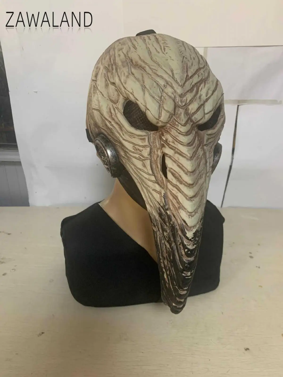 Zawaland Plague Doctor Bird Beak Mask Steampunk Halloween Party Props Adult Latex Headgear Scary Cosplay Costume Accessories