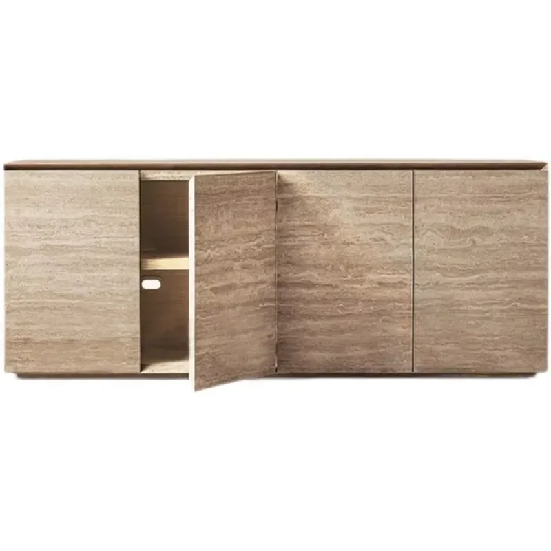 Customized 2026 New Natural Roman Marble Modern Sideboard Wall-mounted Storage Cabinet for TV Stands Living Room & Kitchen
