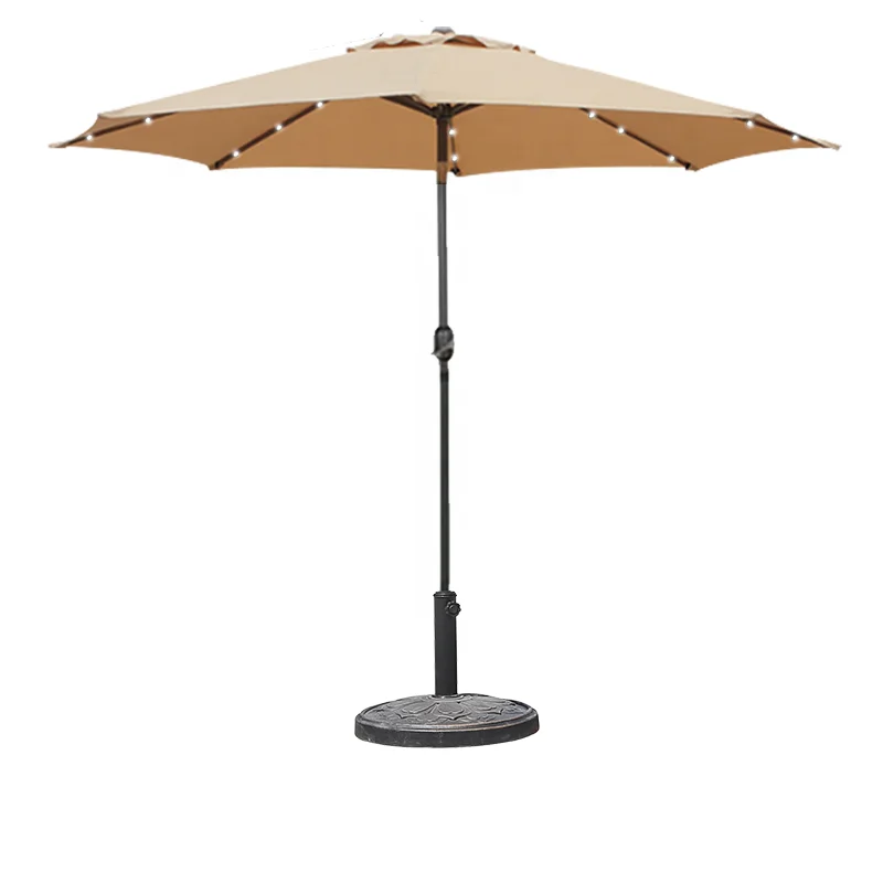 Garden Big Size Outdoor Metal Offset Patio Umbrellas Bases 9ft Garden 38mm Metal Pole Cheap Custom Outdoor Market Garden Parasol