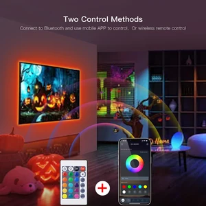 High Gloss RGB USB LED Light, 30led/m, diode tape, wireless, bluetooth, app control, bedroom, kitchen, tv, decoration, 5050 10 Main Sales Lighting - №7