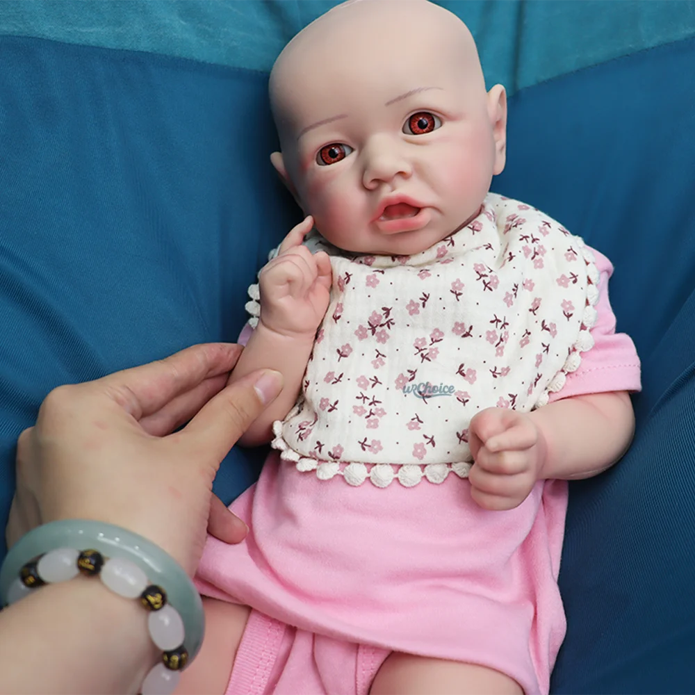 

17 "пухлые щеки, силиконовая Reborn Baby, реалистичная кукла ручной работы с открытыми глазами, восстановление для рукоделия, художественная коллекция, кукла-энтузиасты