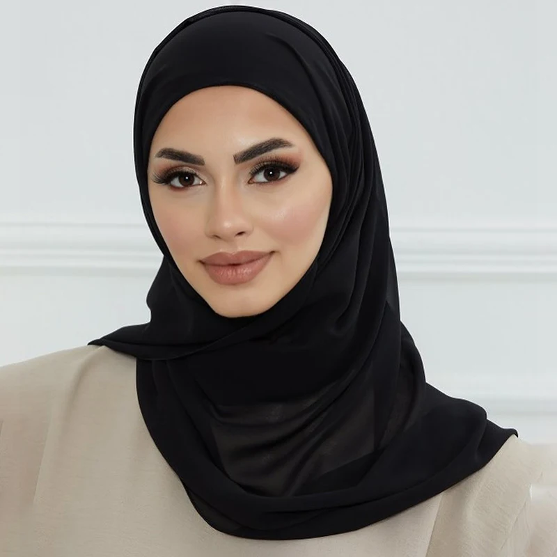 Fashion Instant Hijab with underscarf Chiffon Hot Selling High Quality Hijabs Scarf Shawl