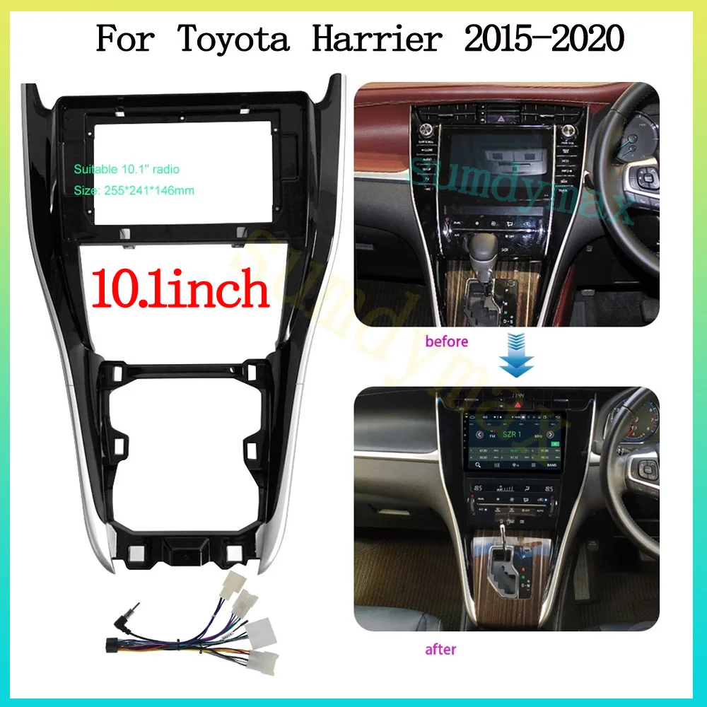 2 Din Car Radio Fascia Panel Frame For Toyota Harrier 2015 -2018 Android DVD Stereo Mounting Dash Installation Bezel Trim Kit