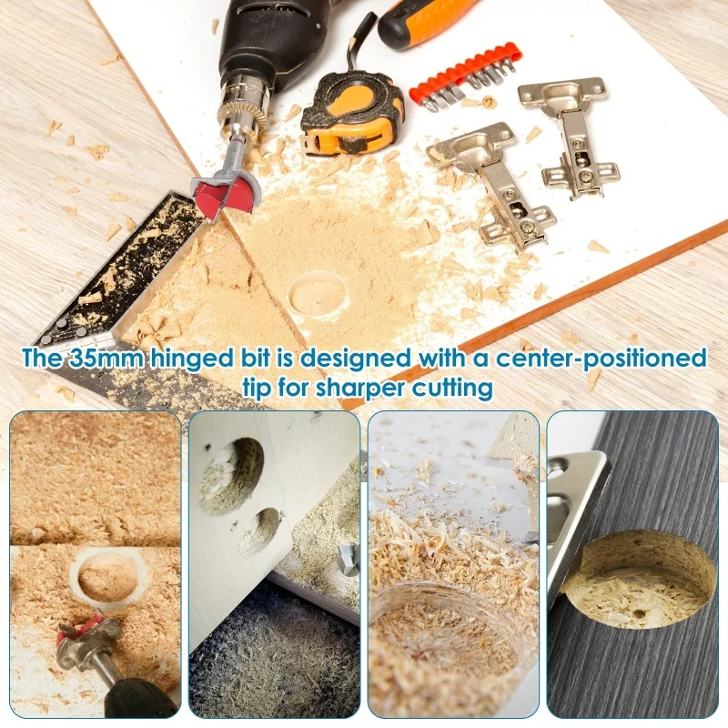 Hinge Hole Drilling Jig kit 35mm Concealed Drilling Guide Tool Woodworking Hole Opener Locator for Door Window Cabinet Carpentry