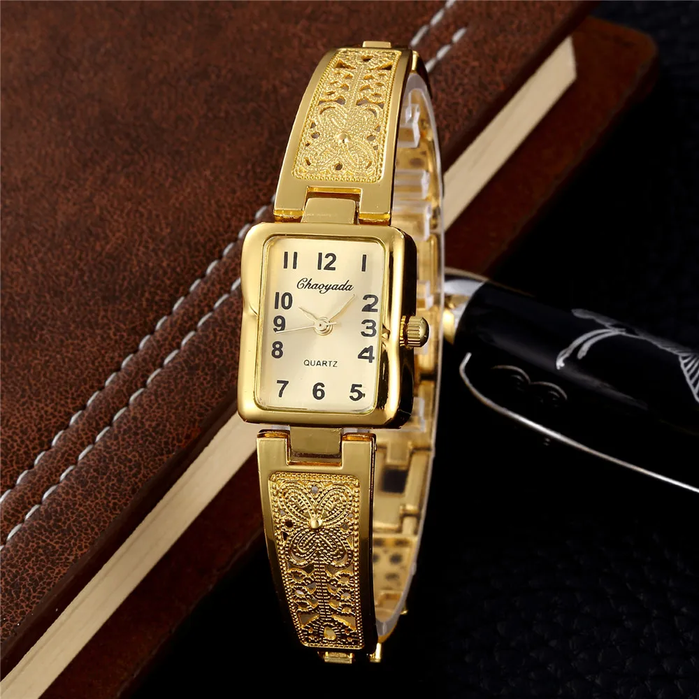 2pcs Luxury Golden Women's Watch Top Brand Small Dial Ladies Quartz Wristwatch Elegant Alloy Female Watch Gift relogio feminino