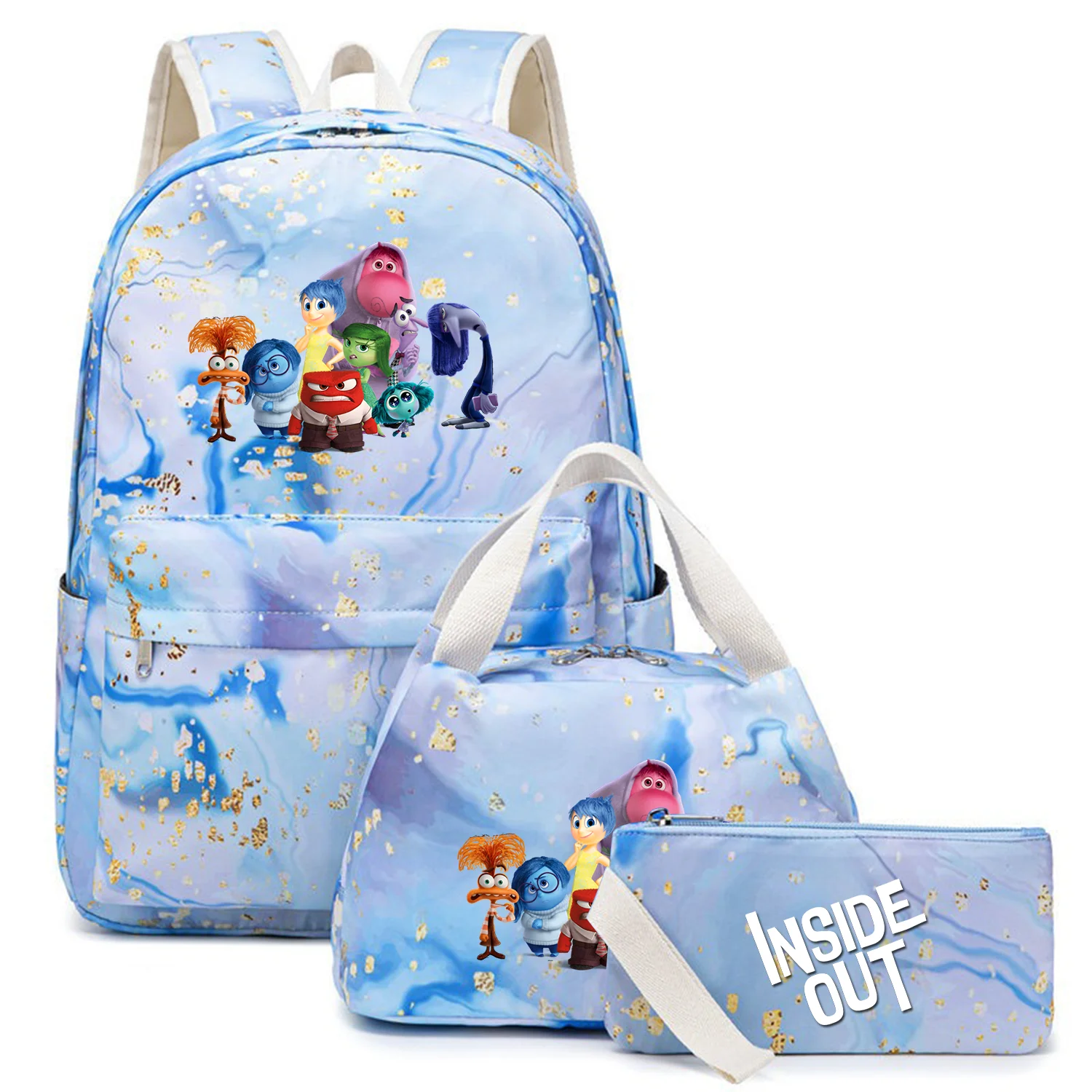 3 teile/satz von innen nach außen Kinder Rucksack Kapazität Schüler Schult aschen doppelte Umhängetasche Jungen Mädchen Stift Mittagessen Taschen Bücher tasche Laptop-Sets